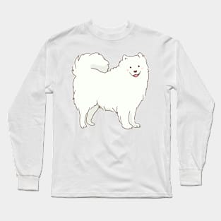 Cute samoyed dog smiling with tongue out Long Sleeve T-Shirt